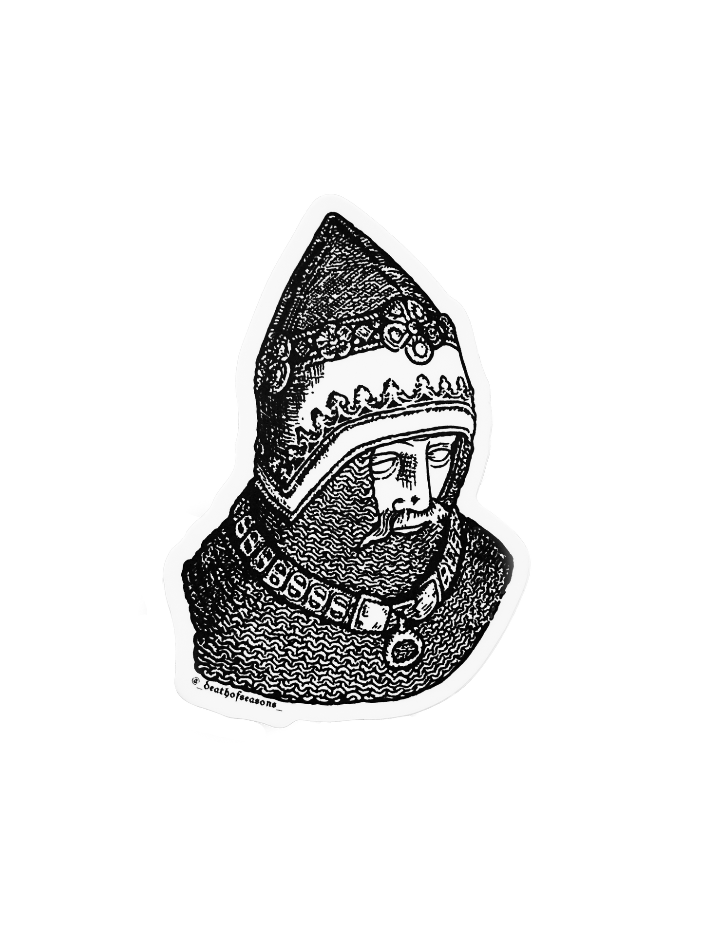Knight Bust Sticker