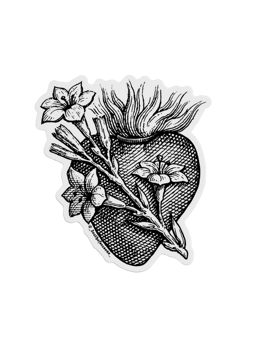 Sacred Heart Flower Sticker