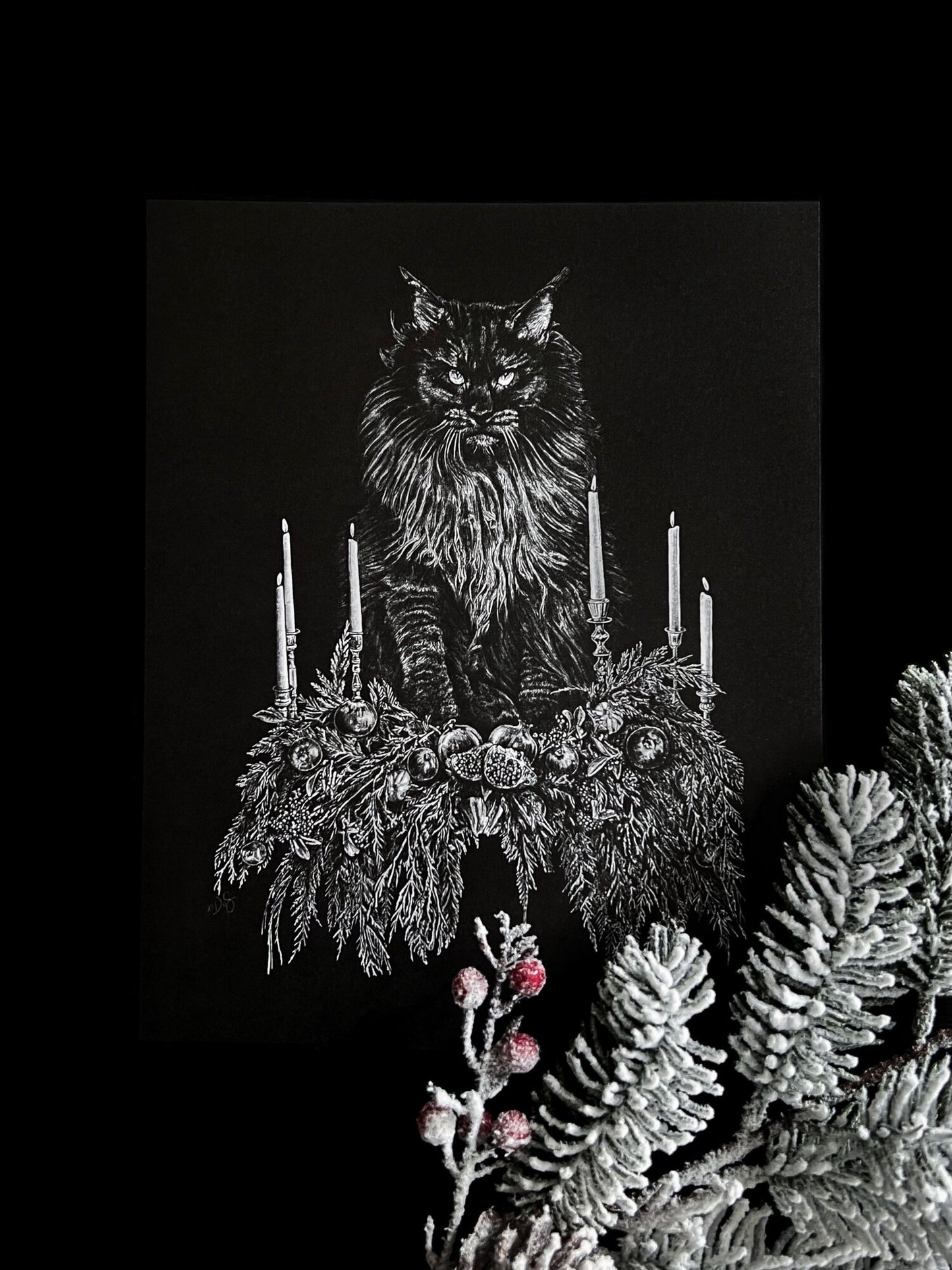 Yule Cat 8x10 Print