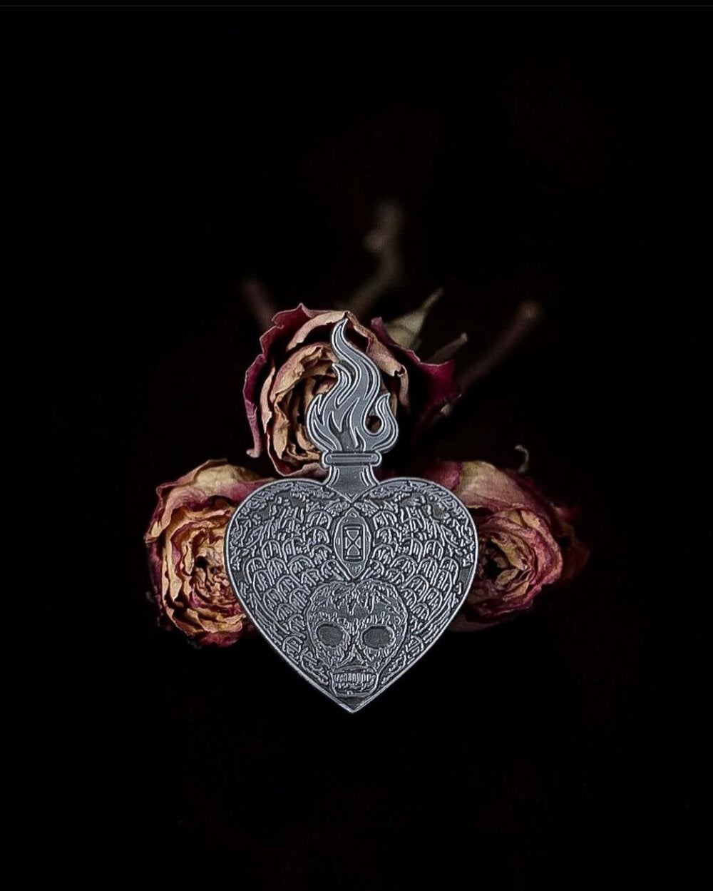Death’s Head Sacred Heart Pin