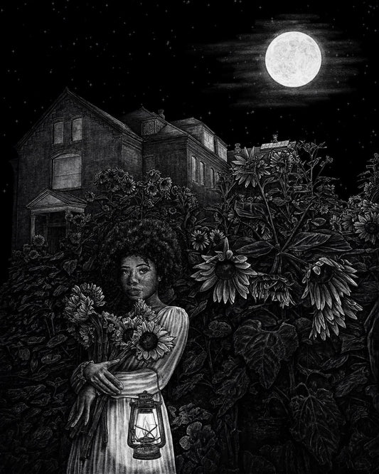 Moonlight Sunflowers 8.5x11 Print