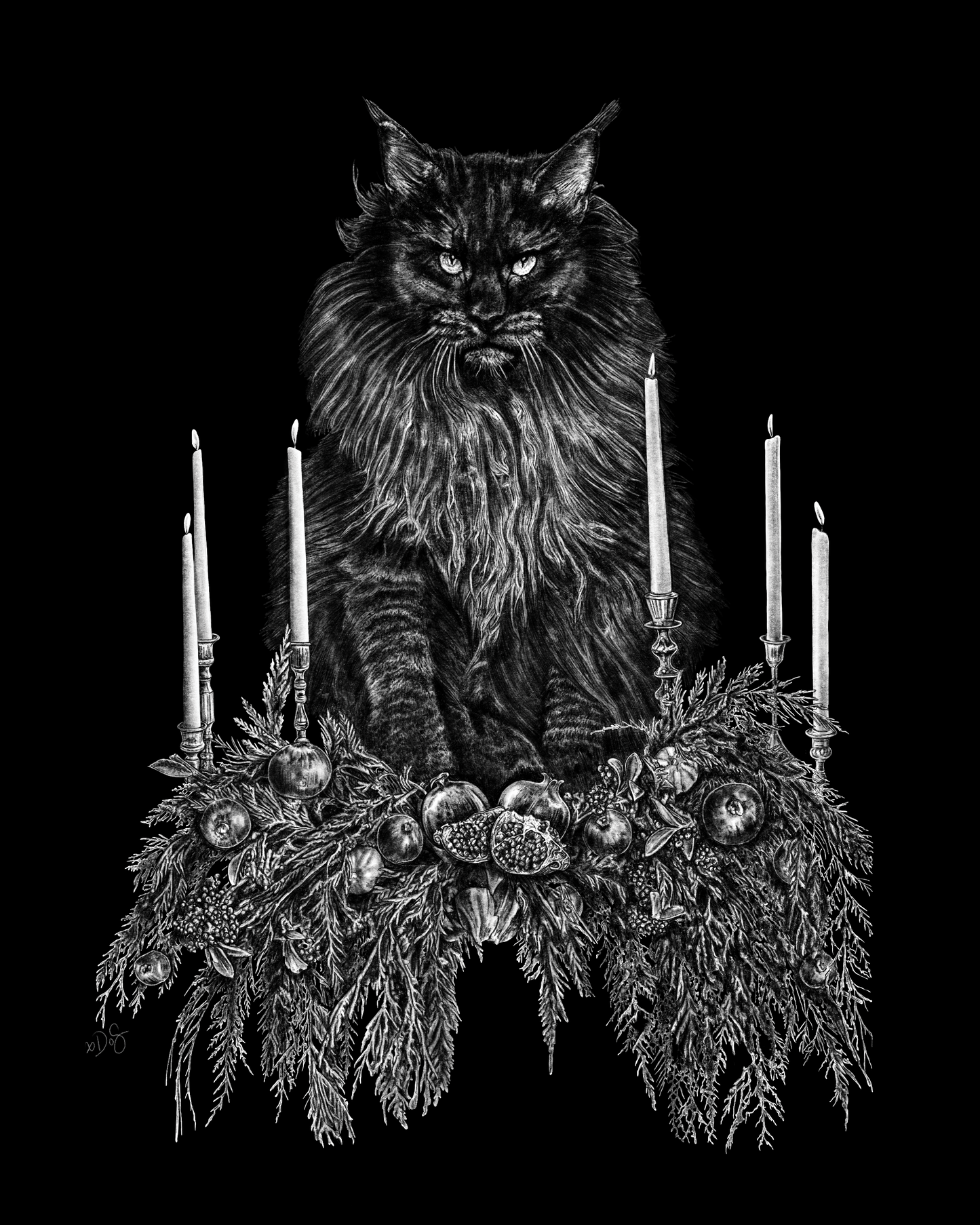 Yule Cat 8x10 Print