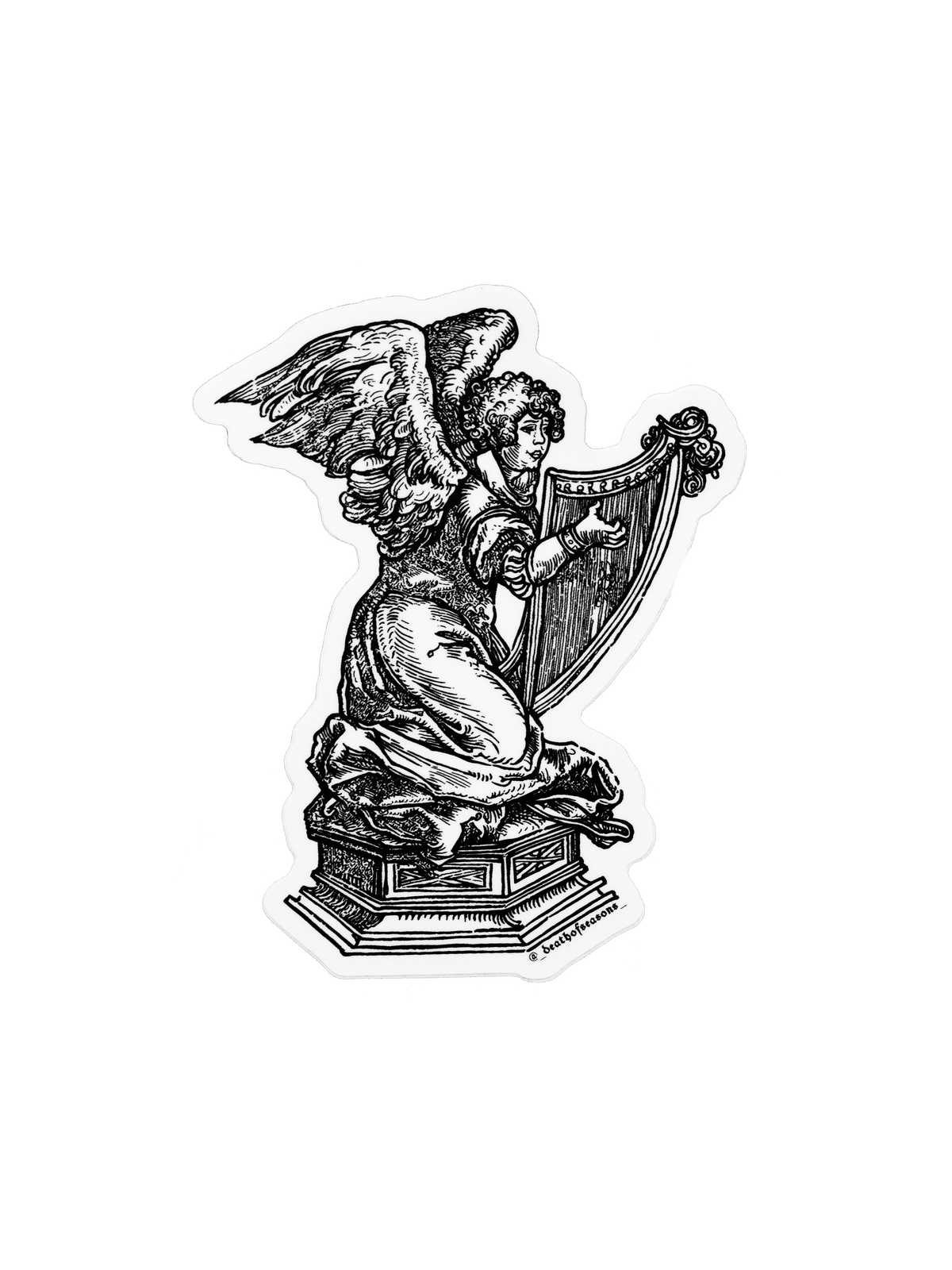 Angel With Harp Sticker