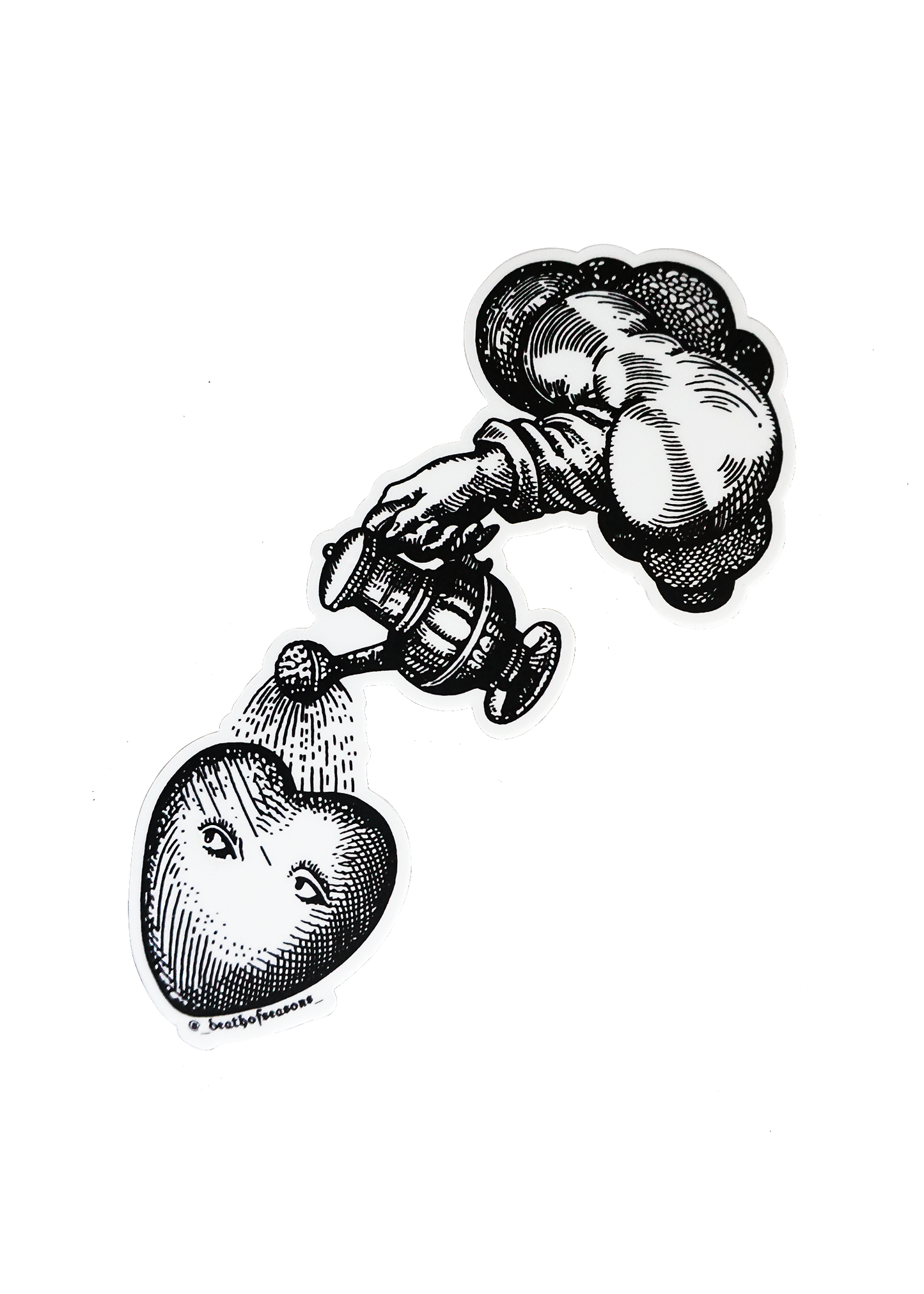 Heart Watering Can Sticker