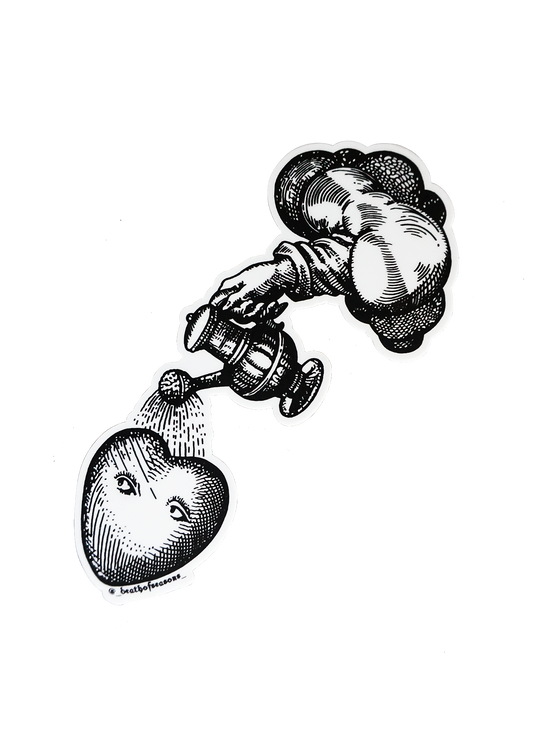 Heart Watering Can Sticker