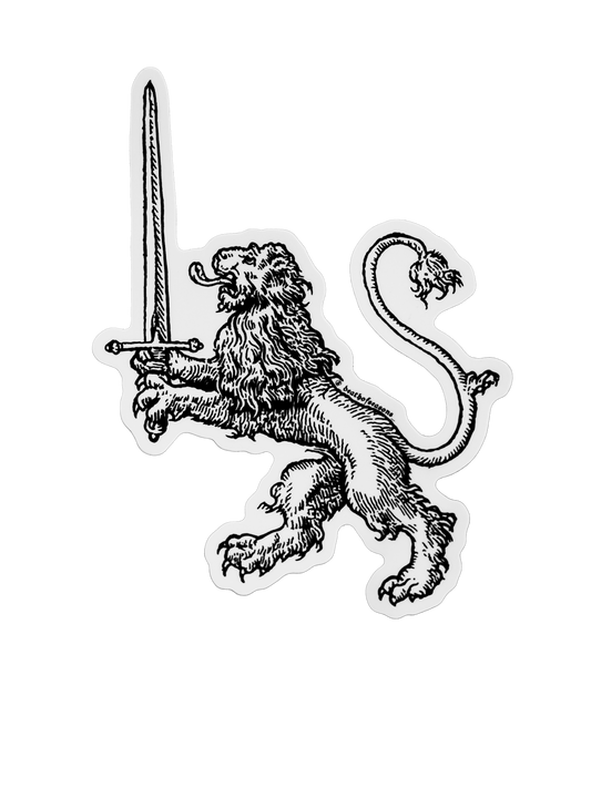 Lion Wielding Sword Sticker