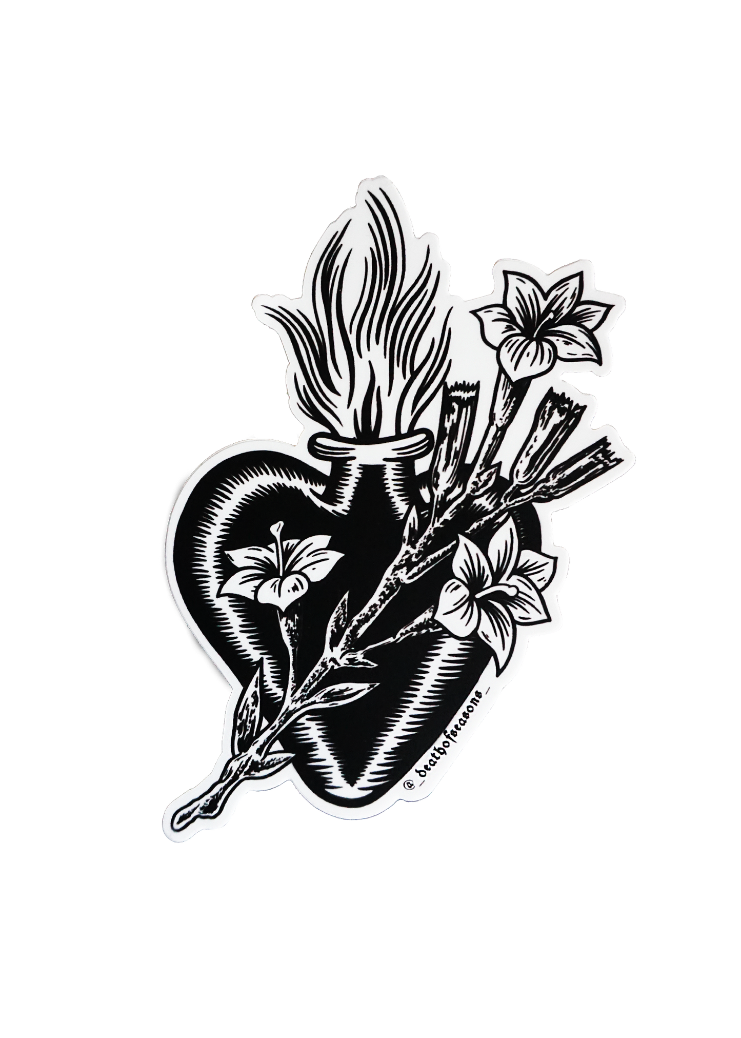 Sacred Heart Flower Sticker