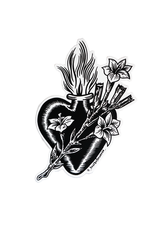 Sacred Heart Flower Sticker