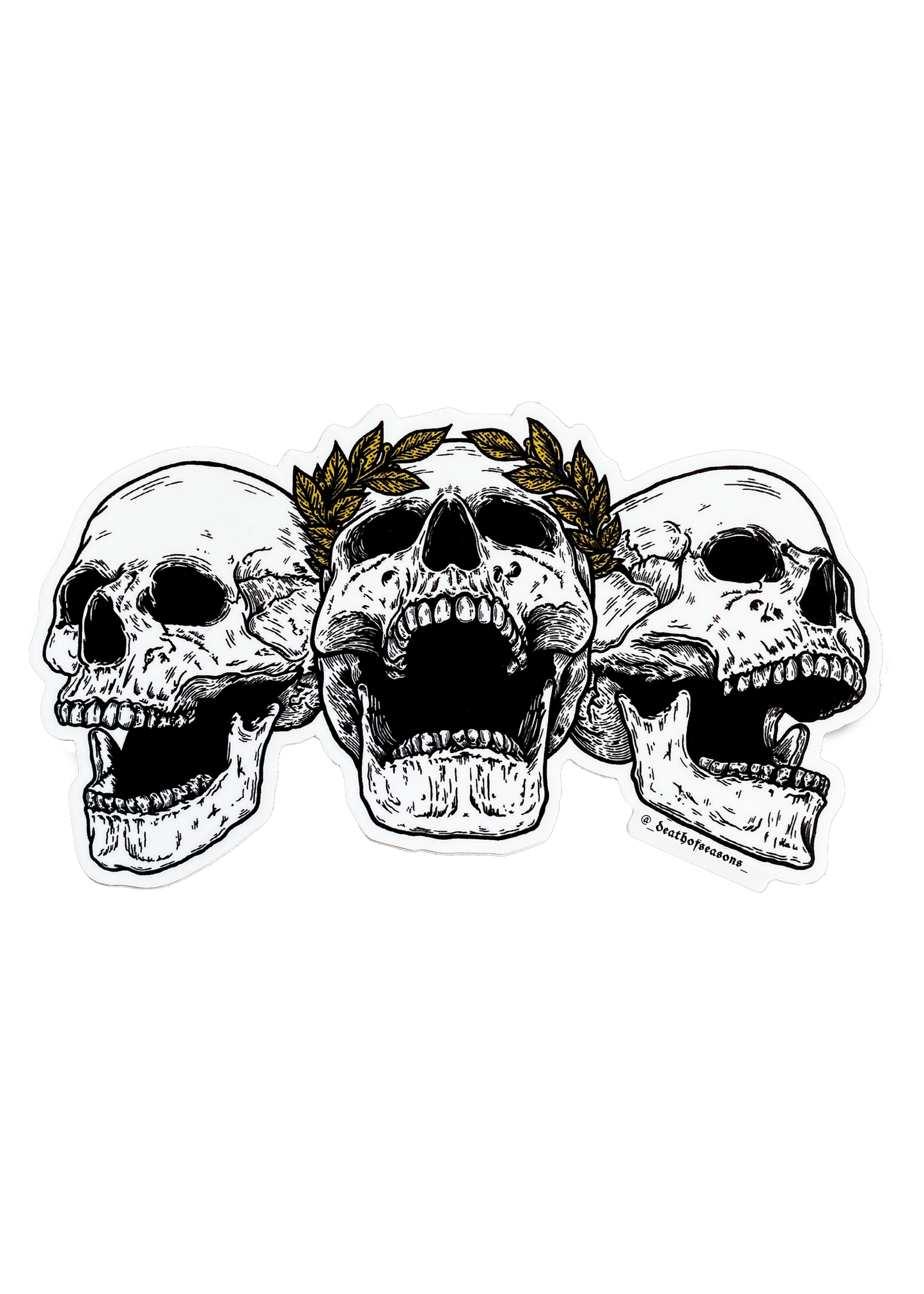 Laughing Skulls Logo Sticker