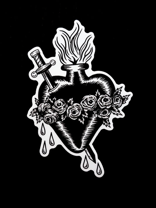 Sword & Roses Sacred Heart Sticker