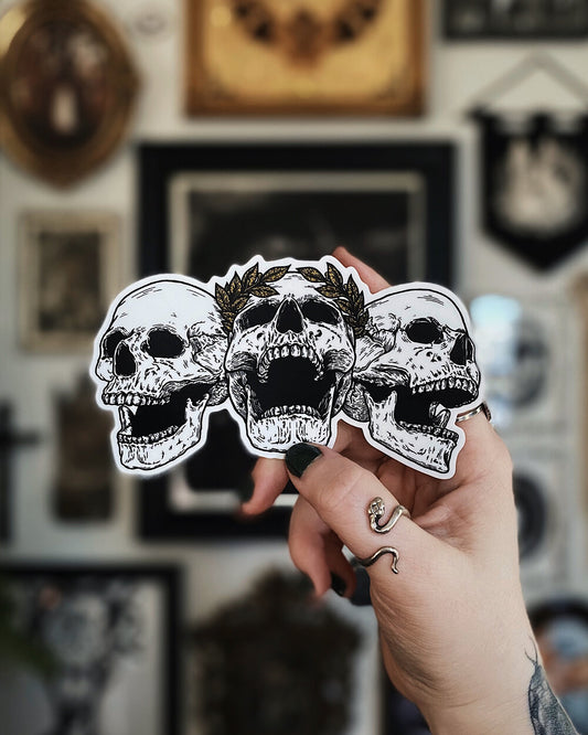 Laughing Skulls Logo Sticker