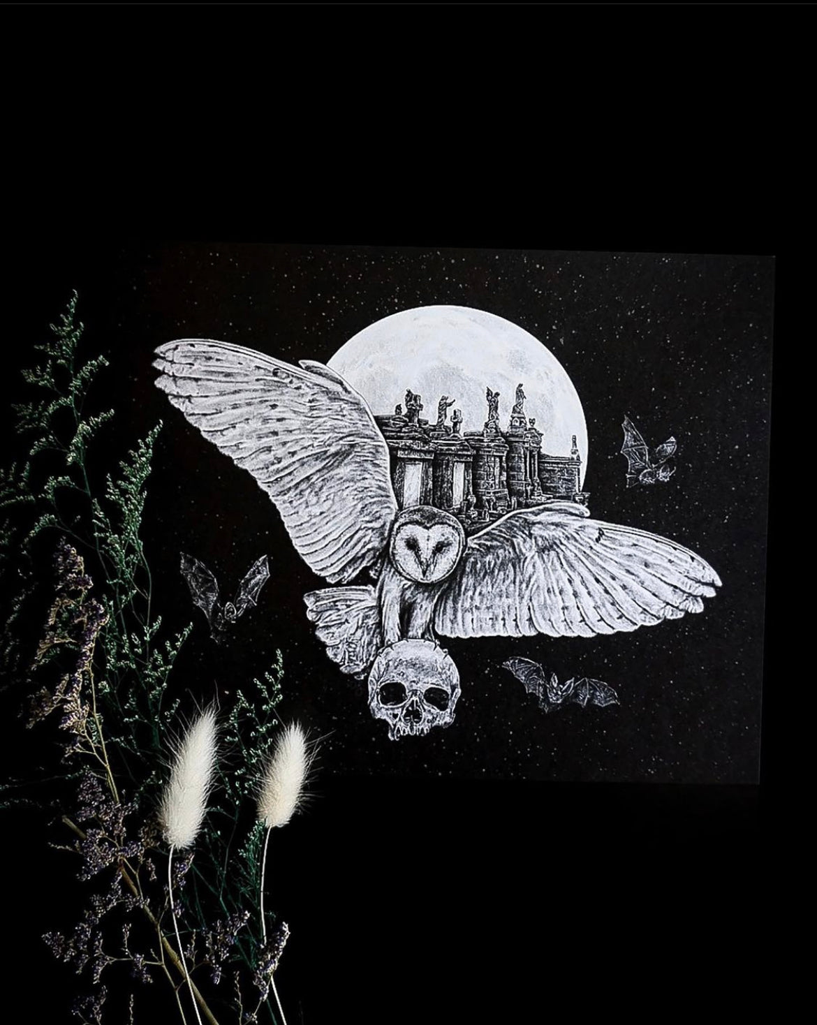 Cemetery Barn Owl 8x10 Print